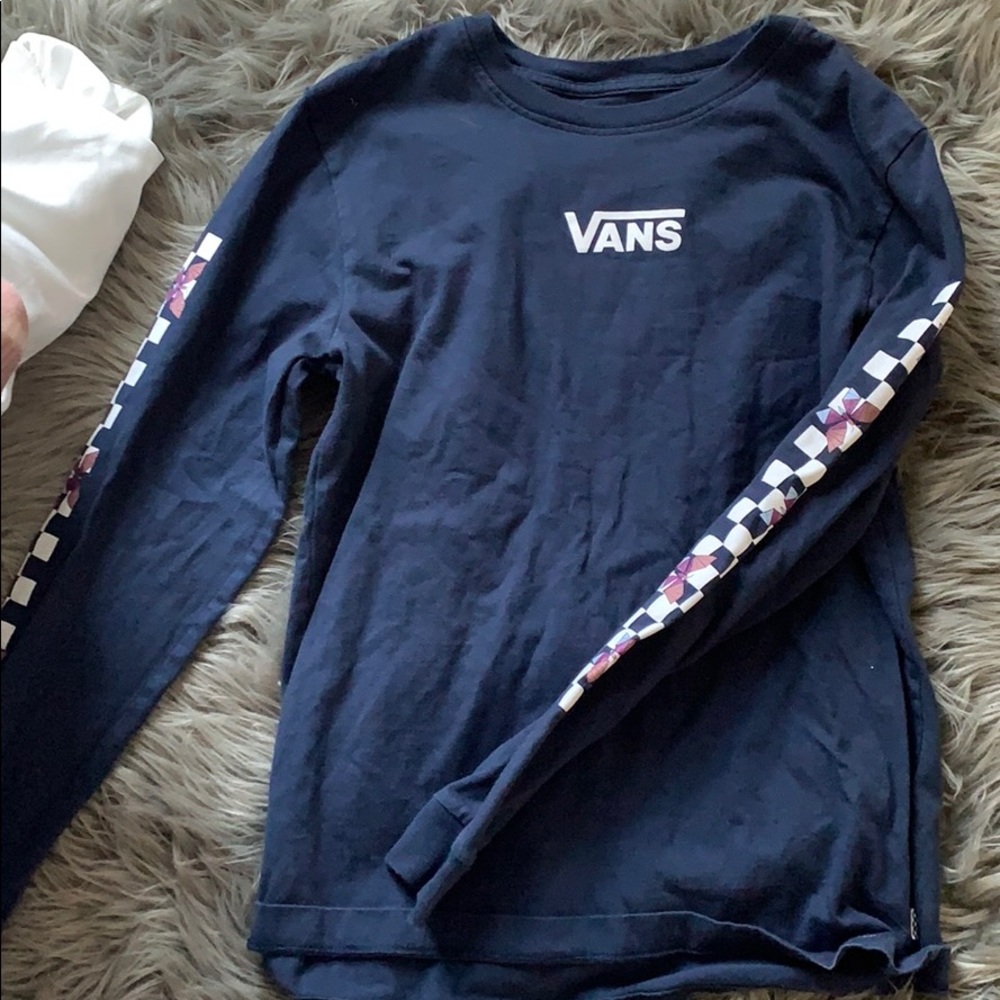 Vans long sleeve checkered butterfly shirt